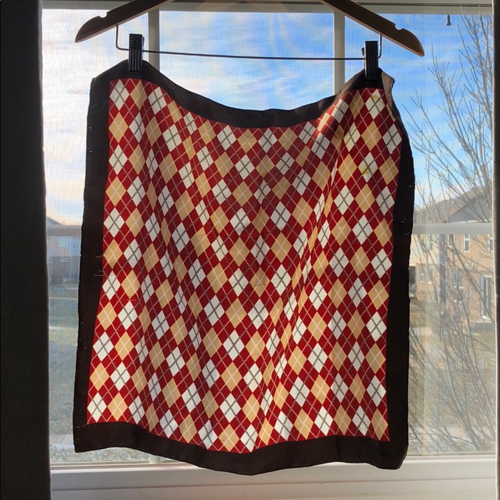 1950’s Vintage mixed plaid poly silk scarf